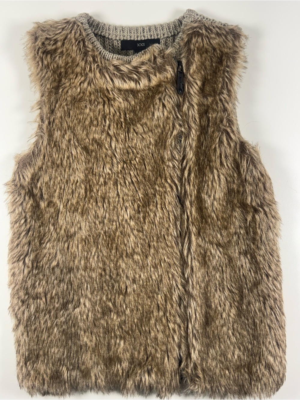 Forever 21 Girls Faux Fur Vest in Tan/Brown